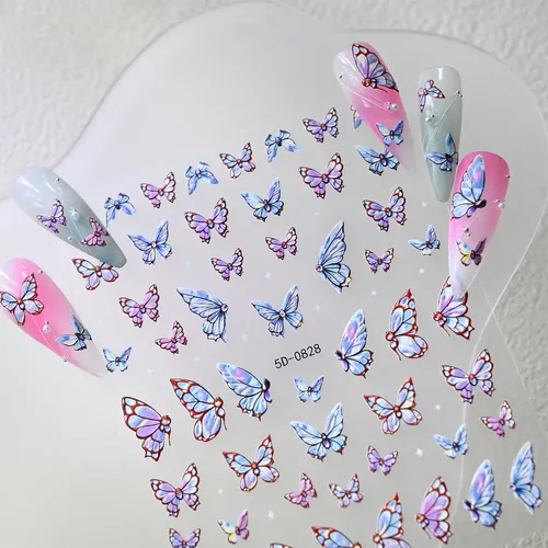 Stickers 5d Para Uñas Hadas Y Mariposas X2