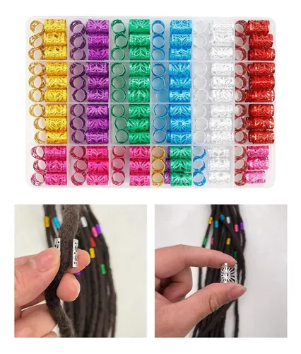 Dreadlocks Cabello Trenzado Puños Cuentas, Anillos