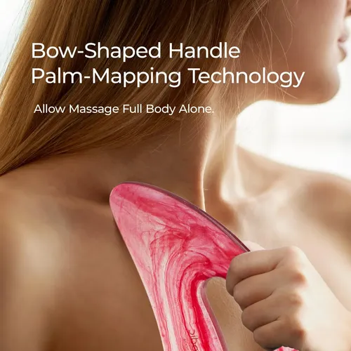 Kit 4 Herramientas Gua Sha Masaje Facial Corporal Rojo