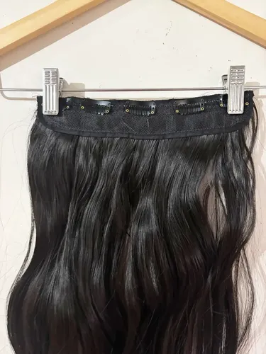 Cortinas De Pelo: Cabello Sintetico Premium Extensiones Color Marron 4 Ondulada (casi Negro)