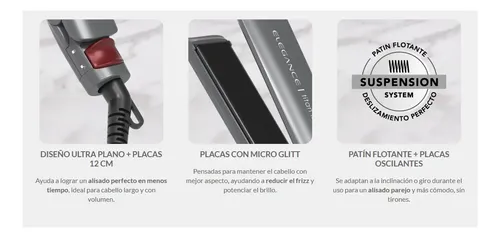 Planchita De Pelo Gama Elegance Std Titan Keratin Bvt Slim