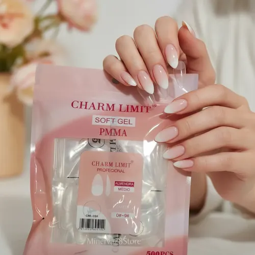 Tips Soft Gel Coffin Prelimada X500pcs Charm Limit