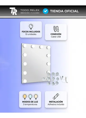 Focos Led Usb Para Espejo De Baño Tocador Camarín