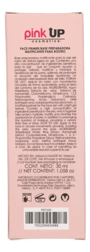 Imprimador Facial Pink Up Pkf500, Acabado Mate, Hidratante,