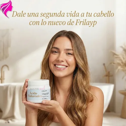 Mascara Capilar Acido Hialuronico Frilayp X240ml – Cabello Flexile Lleno De Vida Uso Profesional – Nutricion Intensa Brillo Suavidad Reparacion Extrema