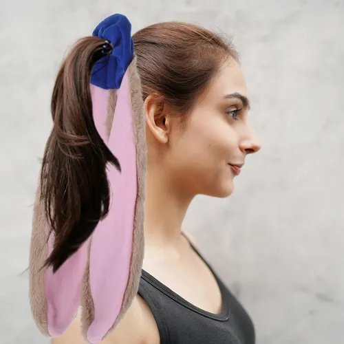 Diademas De Conejo Para Pascua, Diadema Con Orejas De Conejo Pink (inner) With Beige Trim And Blue Base