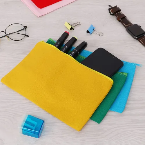 Bolsa De Maquillaje Sinzip De Lona De Algodón, 12 Piezas, Mu