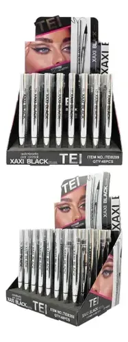 Delineador En Fibra Waterproof Xaxi Black Tei Negro Mate