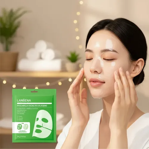 Mascarilla Facial Lanbena Con Colágeno Y Centella Asiatica Todo Tipo De Piel