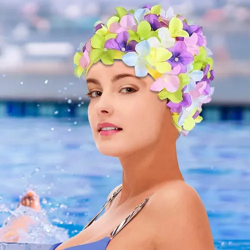 Gorros De Natación Mujer, Gorro De Baño De Pétalos Florales