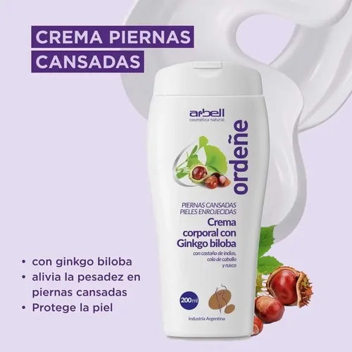 Crema Para Piernas Cansadas Enrojecidas Ginkgo Biloba
