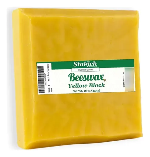Bloque Cera De Abeja Stakich 454g Natural Triple Filtrado