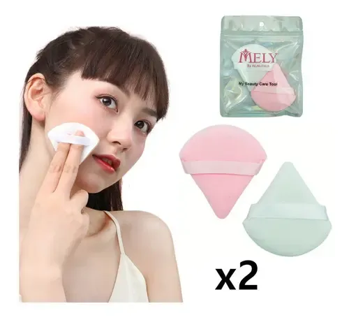 2 Esponjas Maquillaje Base Polvo Facial Make Up Micro Fibra