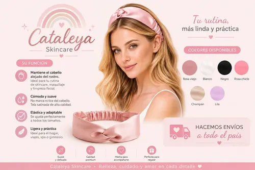 Vincha Tiara Satén Para El Pelo Antifrizz