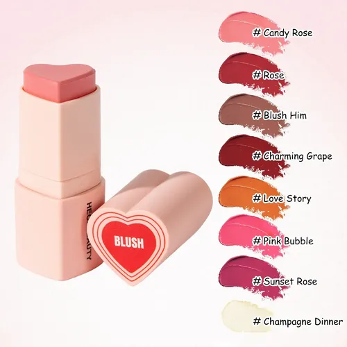 Rubor E Iluminador En Barra Cremoso Corazón Candy Rose Blush