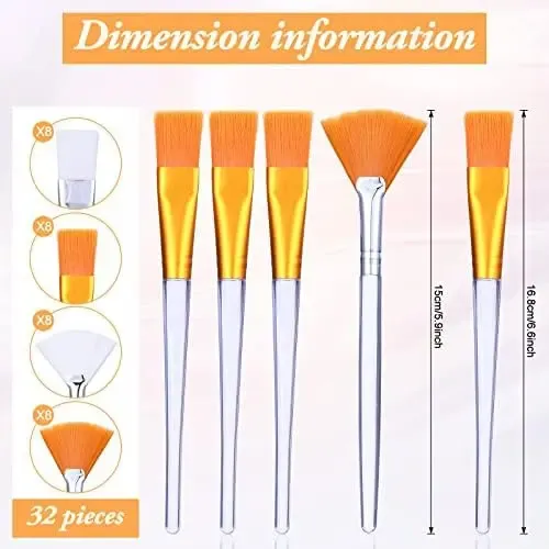 Set De Brochas For Mascarillas Faciales, 32 Piezas