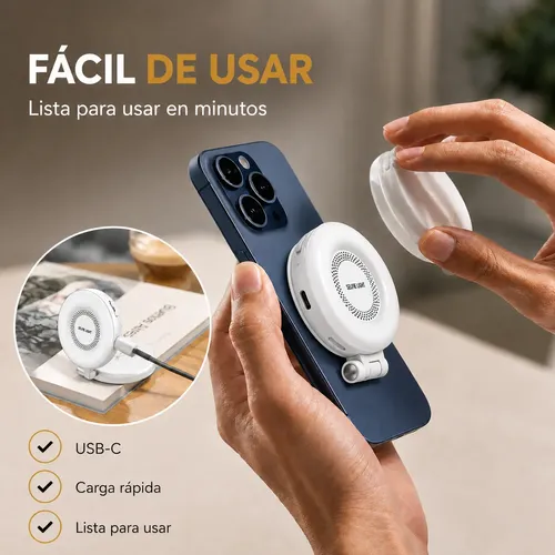 Aro De Luz Selfie Magnético M28 Espejo Soporte Celular Usb-c