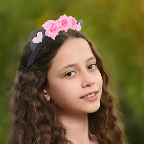 Diadema De Orejas De Gato, Accesorio Lindo Para El Cabello Black And Pink