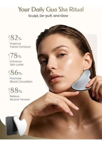 Herramienta Facial Gua Sha De Acero Inoxidable En Forma De C