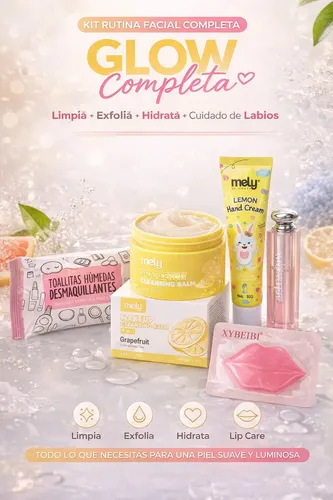 Kit Skincare Mely Toallitas+desmaquillante+ Balsamo+colageno