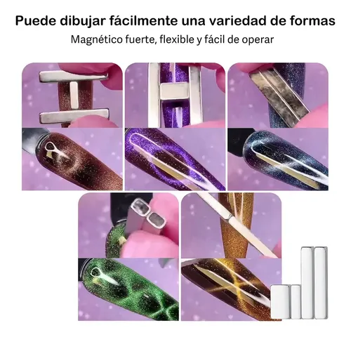 5pzs Herramienta Imán Esmalte Ojo Gato Imán Potente Silver Silver