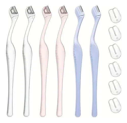 6 Recortadores Faciales Mujer Acero Inoxidable Cejas Labial