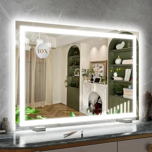 Espejo De Vanidad Con Luz Led Rolove 81x56cm Blanco