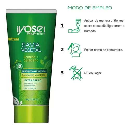 Iyosei Savia Vegetal X 150g – Con Keratina – Sin Enjuague