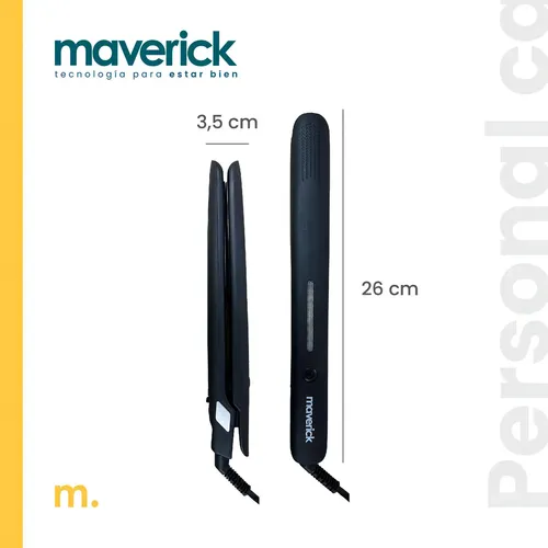 Plancha De Pelo Profesional Planchita Maverick Ceramic Color Negro