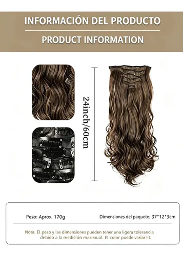 Cabello Rizado Con Múltiples Clips