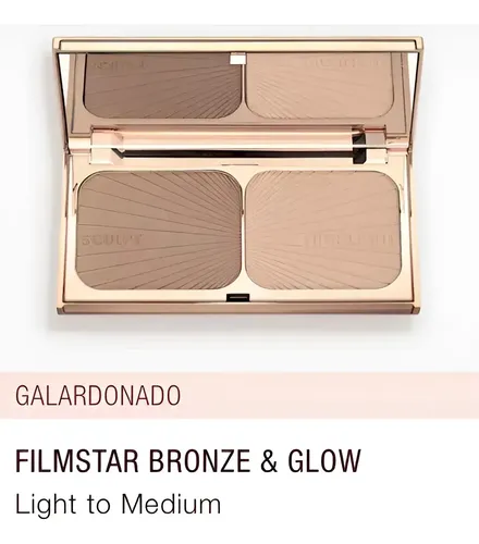 Paleta Charlotte Tilbury Filmstar Bronze & Glow para Iluminar y Broncear Tono Light-Medium