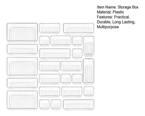 Juego De Cajas Organizadoras De Cajones Transparentes, 25 Un