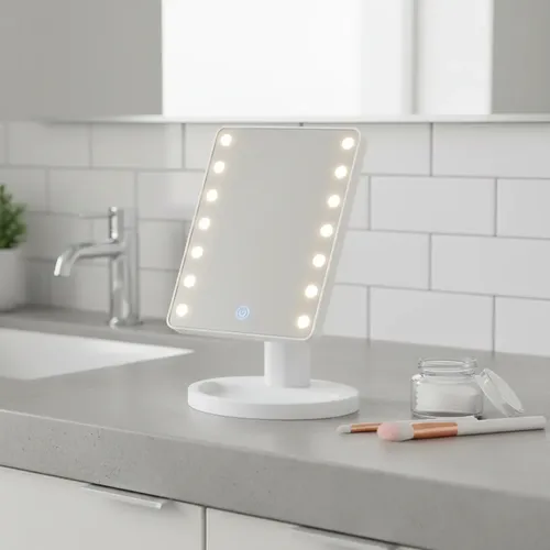 Espejo De Maquillaje Con Luz Led Rectangular 22×16 Cm Mesa