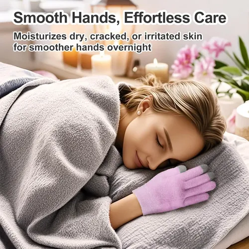 Guantes De Silicona Hidratantes Con Vitamina E Rosa