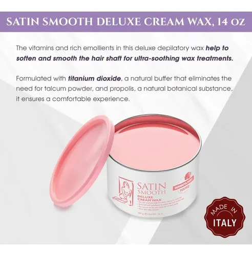 Cera Satin Smooth Deluxe Para Depilación En Crema 14 Oz