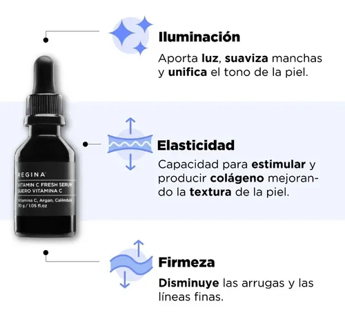 Sérum Vitamina C Regina Fresh Serum Antiedad Día Noche Rostro Cuello 30ml