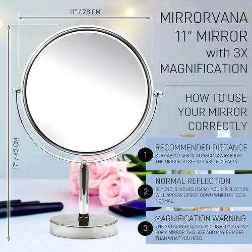 Espejo De Aumento Mirrorvana Xxlarge Con Aumento 3x