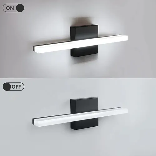 Espejo Led Lineal Contemporáneo Con Marco De Metal Negro Froa Negro