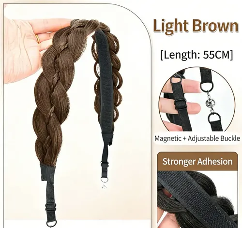 Extension Cabello Di Trenzado Peluca, Ajustable 4 Tonos Negro Pelucas Ajustables De Belleza