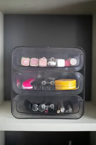 Organizador Maquillaje Cosmeticos Belleza 3 Cajones Plastico