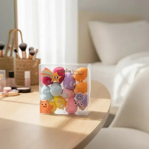 Maquillaje Box De Esponjas De Latex X 12 Pcs Multicolor Grande