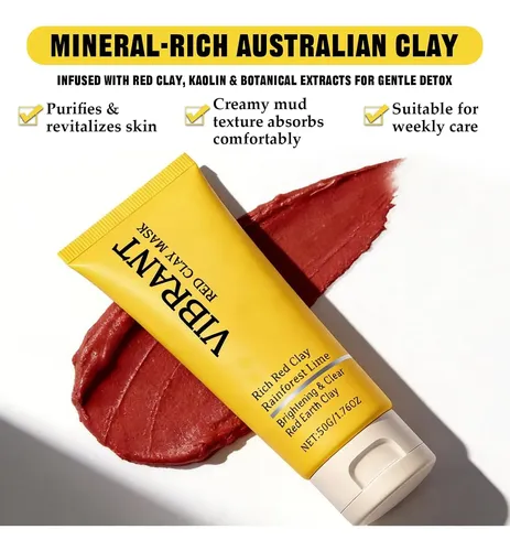 Mascarilla Facial De Arcilla Roja Australiana 50 G X2 +
