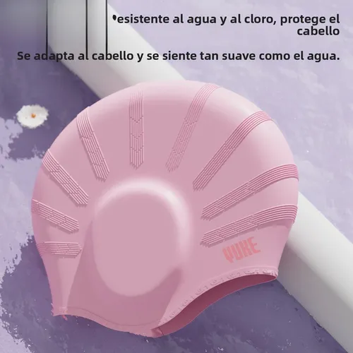 Gorro Natación Silicona Orejas Talla Extra Mujer Profesional