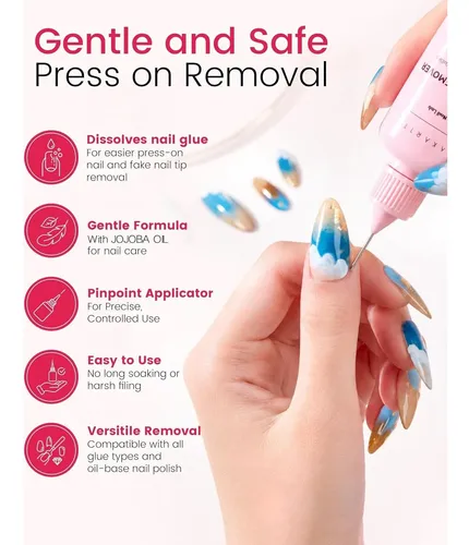 Kit De Uñas Postizas Makartt: Pegamento Semisólido Y