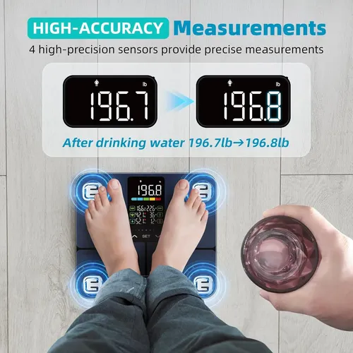 Lepulse Báscula De Grasa Corporal Sin App, 500lb Báscula…
