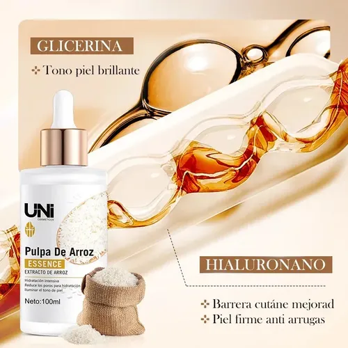 Serum Facial De Arroz Y Acido Hialuronico 100ml Hidratante Todo Tipo De Piel Día/noche