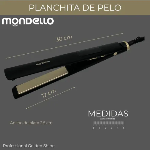 Planchita Pelo Profesional Cerámica Elegance Led Italy Liss Negro