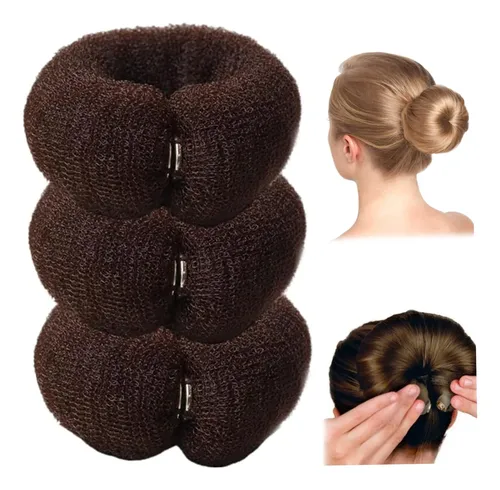 Moño Donas Cabello 3.7 Y 6.7 Pulgadas Elástico Suave I