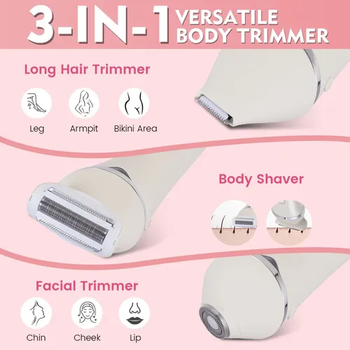 Depiladora Eléctrica Xp7 3 En 1 Usb  Mujer Facial Y Cuerpo