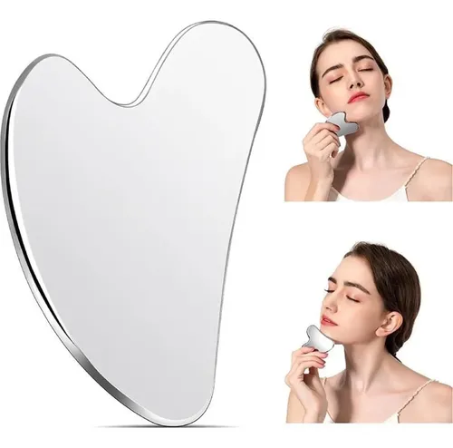 Raspador Gua Sha Acero Facial Y Corporal Color Plata